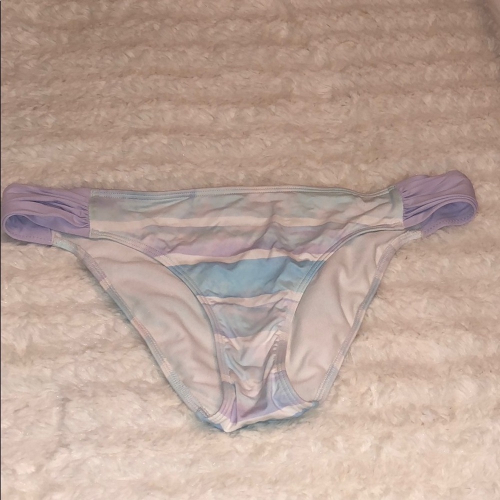 Blue purple and white bikini bottoms
